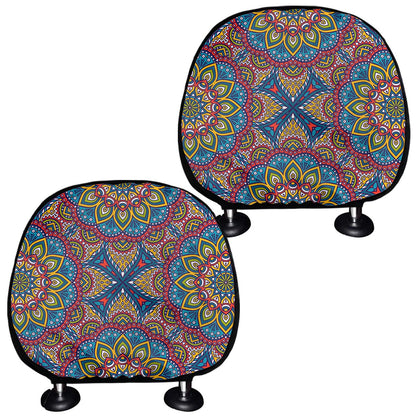 Colorful Bohemian Mandala Pattern Print Car Headrest Covers