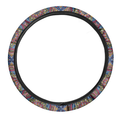 Colorful Bohemian Mandala Pattern Print Car Steering Wheel Cover
