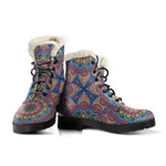 Colorful Bohemian Mandala Pattern Print Comfy Boots GearFrost
