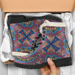 Colorful Bohemian Mandala Pattern Print Comfy Boots GearFrost