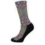 Colorful Bohemian Mandala Pattern Print Crew Socks