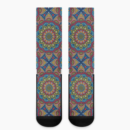 Colorful Bohemian Mandala Pattern Print Crew Socks