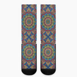Colorful Bohemian Mandala Pattern Print Crew Socks