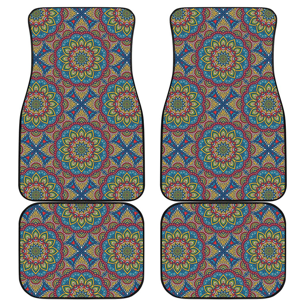 Colorful Bohemian Mandala Pattern Print Front and Back Car Floor Mats