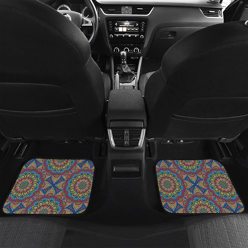 Colorful Bohemian Mandala Pattern Print Front and Back Car Floor Mats