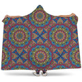 Colorful Bohemian Mandala Pattern Print Hooded Blanket