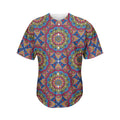 Colorful Bohemian Mandala Pattern Print Men's Baseball Jersey