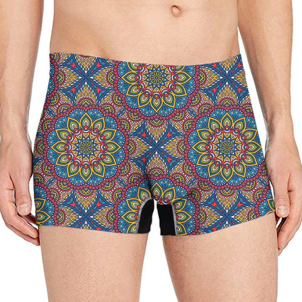 Colorful Bohemian Mandala Pattern Print Men's Boxer Briefs