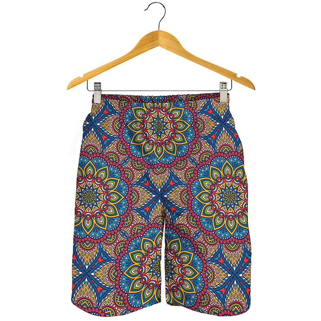 Colorful Bohemian Mandala Pattern Print Men's Shorts