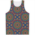 Colorful Bohemian Mandala Pattern Print Men's Tank Top