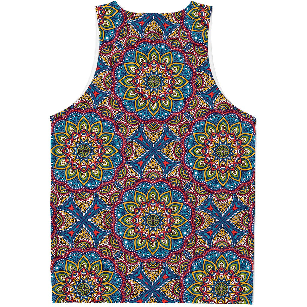 Colorful Bohemian Mandala Pattern Print Men's Tank Top