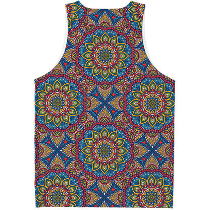 Colorful Bohemian Mandala Pattern Print Men's Tank Top