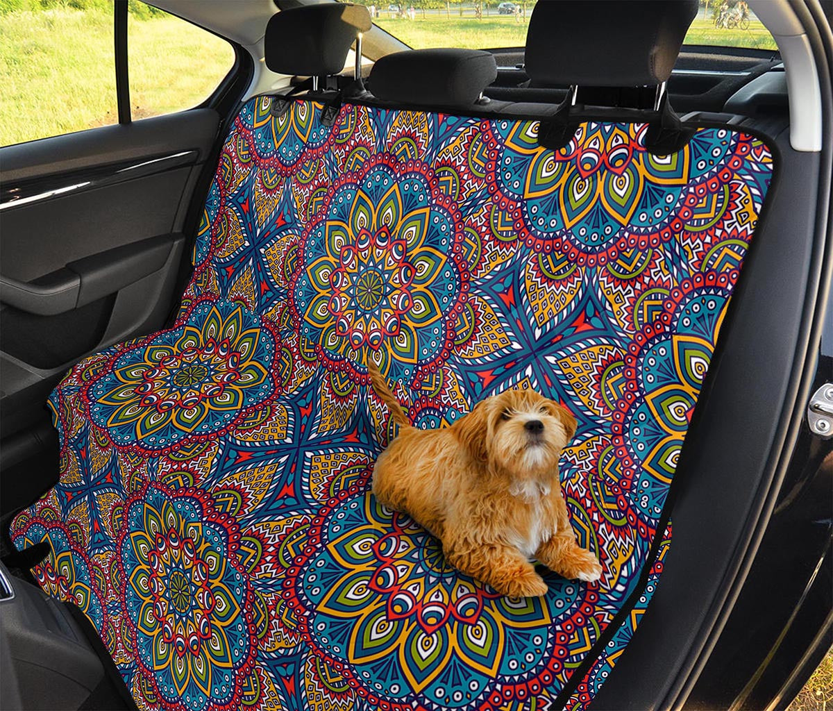 Colorful Bohemian Mandala Pattern Print Pet Car Back Seat Cover