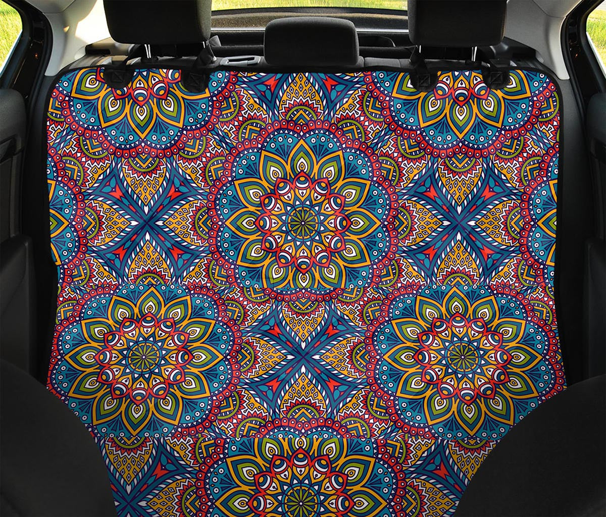 Colorful Bohemian Mandala Pattern Print Pet Car Back Seat Cover