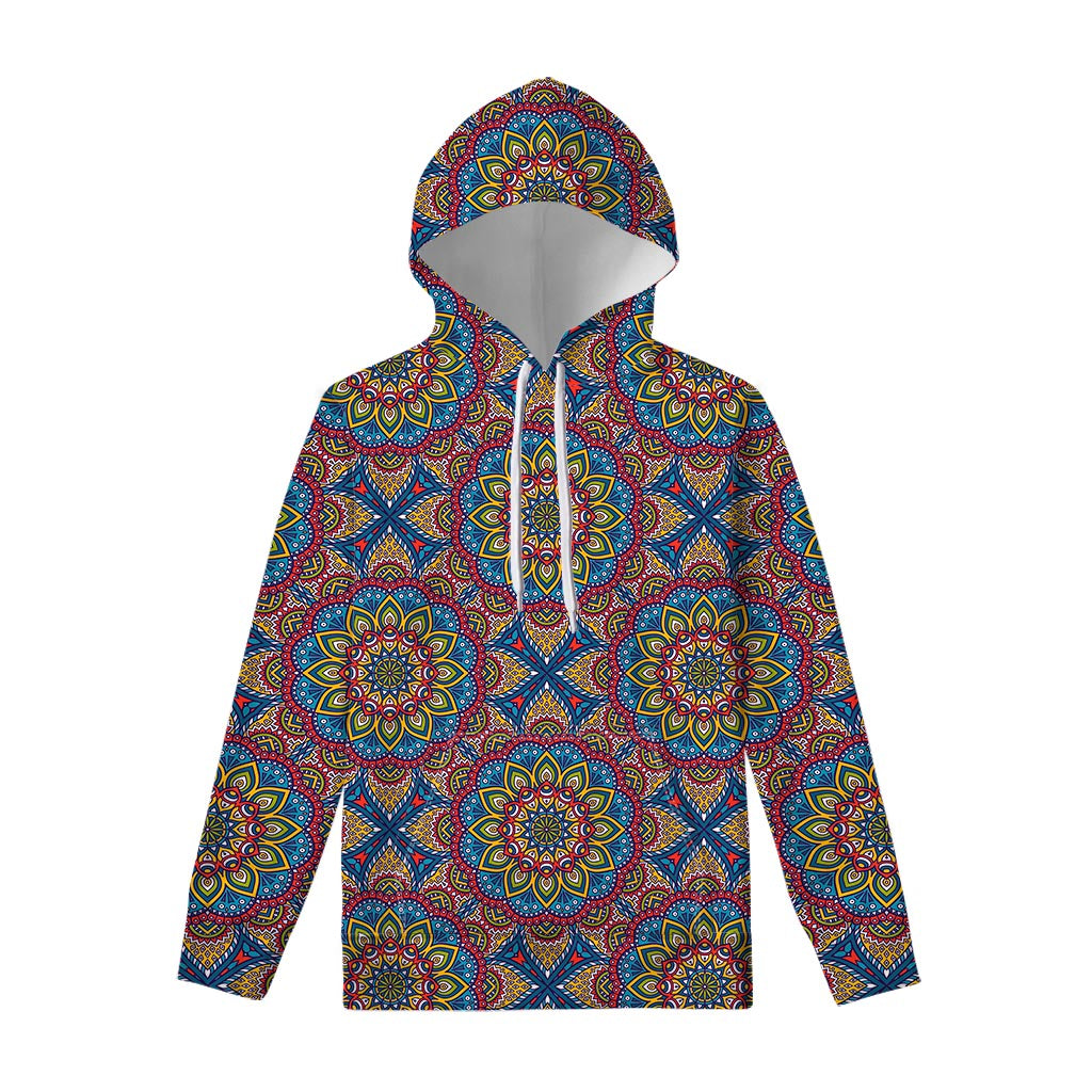 Colorful Bohemian Mandala Pattern Print Pullover Hoodie