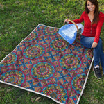 Colorful Bohemian Mandala Pattern Print Quilt