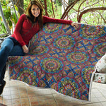 Colorful Bohemian Mandala Pattern Print Quilt