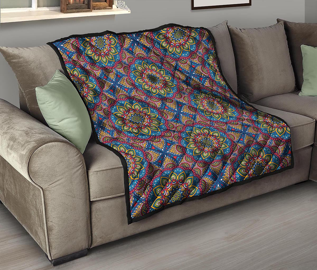 Colorful Bohemian Mandala Pattern Print Quilt