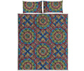 Colorful Bohemian Mandala Pattern Print Quilt Bed Set