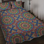 Colorful Bohemian Mandala Pattern Print Quilt Bed Set