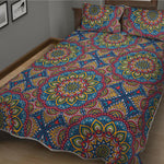 Colorful Bohemian Mandala Pattern Print Quilt Bed Set
