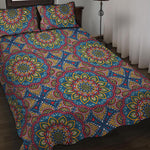 Colorful Bohemian Mandala Pattern Print Quilt Bed Set