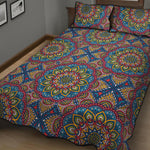 Colorful Bohemian Mandala Pattern Print Quilt Bed Set