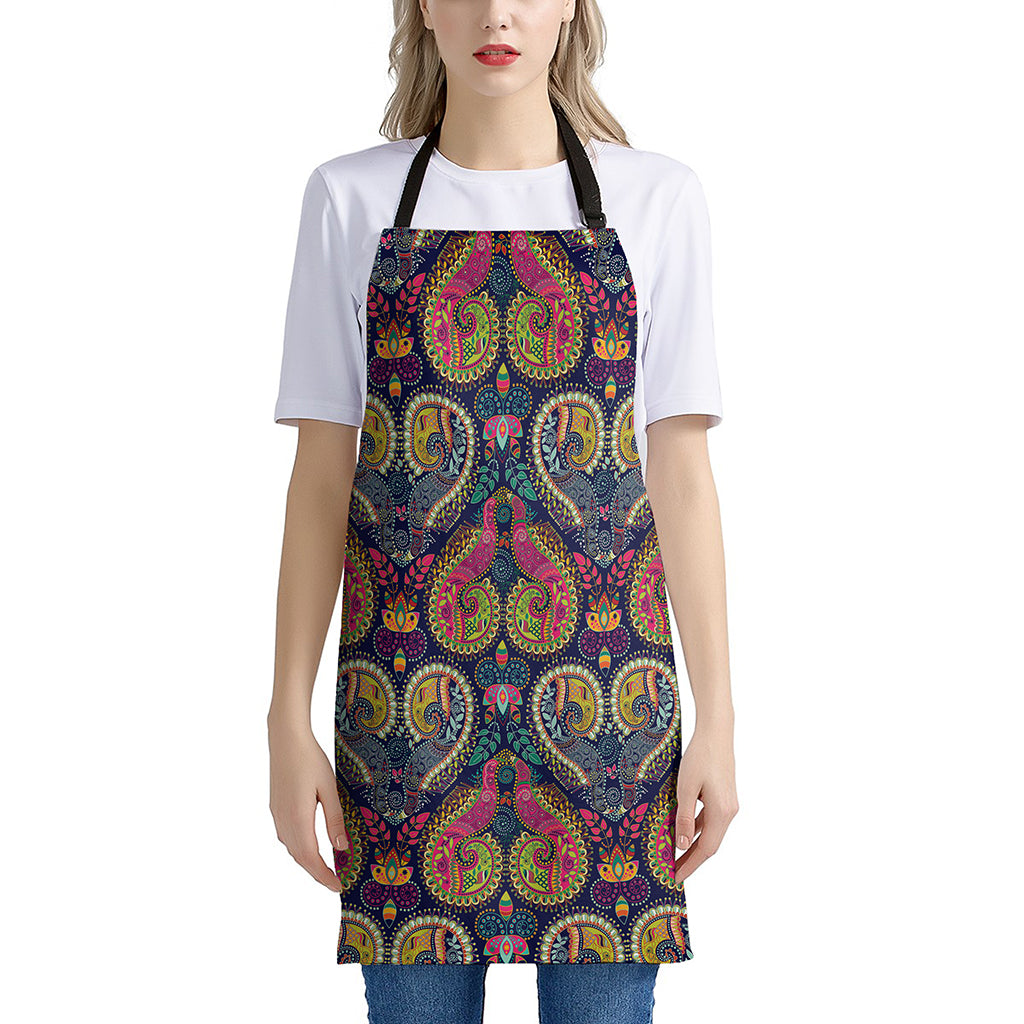 Colorful Boho Paisley Pattern Print Apron