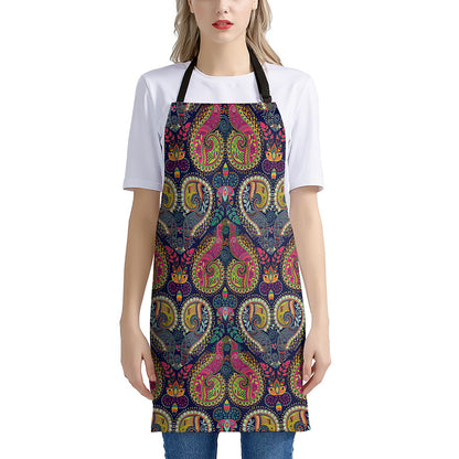 Colorful Boho Paisley Pattern Print Apron