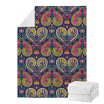 Colorful Boho Paisley Pattern Print Blanket