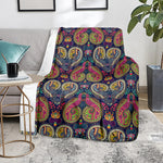 Colorful Boho Paisley Pattern Print Blanket