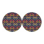 Colorful Boho Paisley Pattern Print Car Coasters