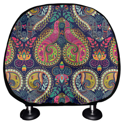 Colorful Boho Paisley Pattern Print Car Headrest Covers