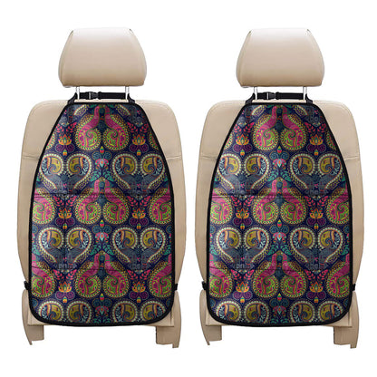 Colorful Boho Paisley Pattern Print Car Seat Organizers