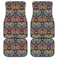 Colorful Boho Paisley Pattern Print Front and Back Car Floor Mats