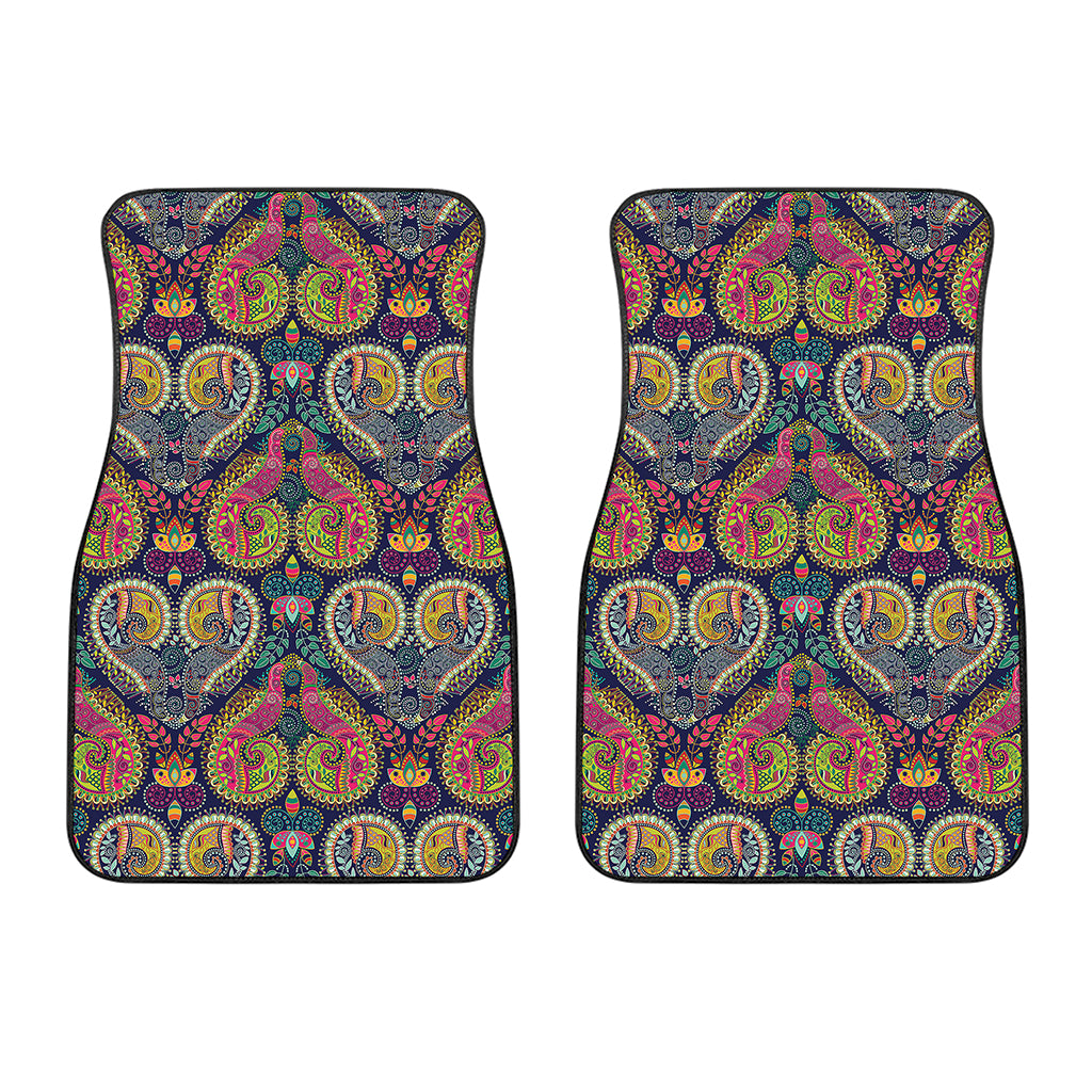 Colorful Boho Paisley Pattern Print Front Car Floor Mats