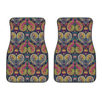 Colorful Boho Paisley Pattern Print Front Car Floor Mats