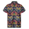 Colorful Boho Paisley Pattern Print Men's Short Sleeve Shirt