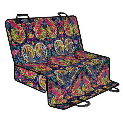 Colorful Boho Paisley Pattern Print Pet Car Back Seat Cover