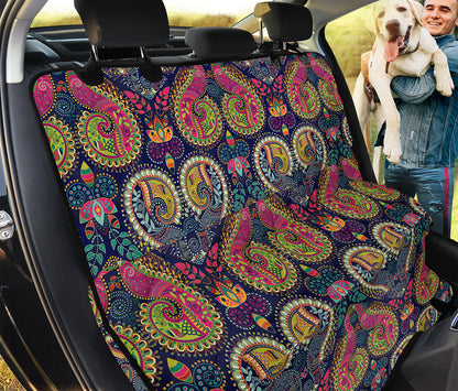 Colorful Boho Paisley Pattern Print Pet Car Back Seat Cover