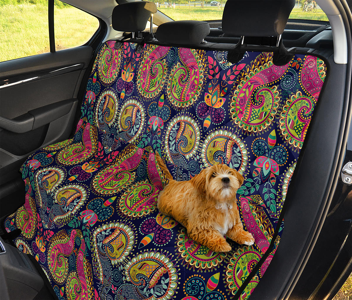 Colorful Boho Paisley Pattern Print Pet Car Back Seat Cover