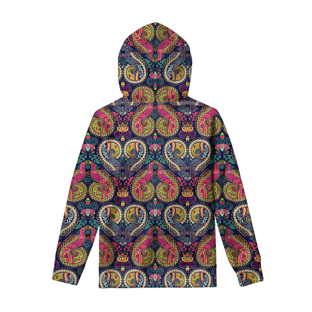 Colorful Boho Paisley Pattern Print Pullover Hoodie