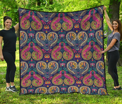 Colorful Boho Paisley Pattern Print Quilt