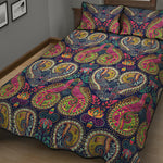 Colorful Boho Paisley Pattern Print Quilt Bed Set