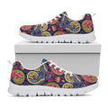 Colorful Boho Paisley Pattern Print White Running Shoes