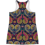 Colorful Boho Paisley Pattern Print Women's Racerback Tank Top