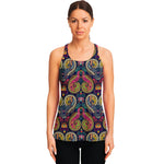 Colorful Boho Paisley Pattern Print Women's Racerback Tank Top