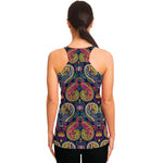 Colorful Boho Paisley Pattern Print Women's Racerback Tank Top