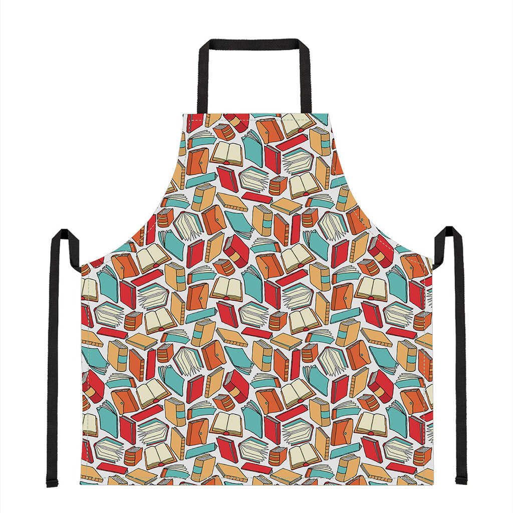 Colorful Books Pattern Print Apron