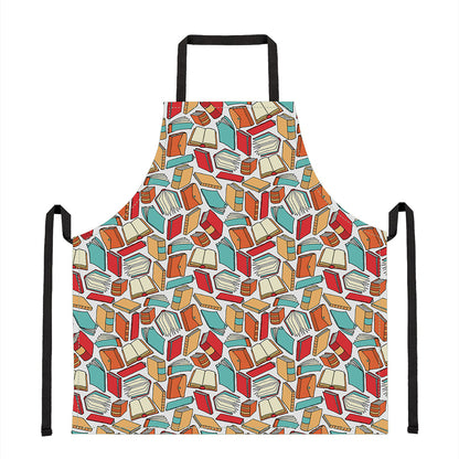 Colorful Books Pattern Print Apron
